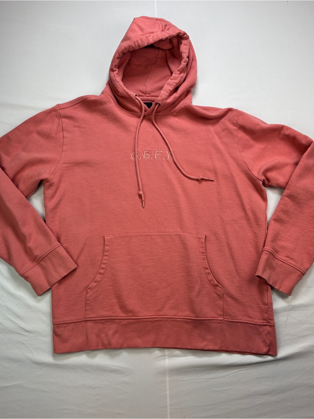 Obey Men's Coral/Salmon  Hoodie Sweatshirt